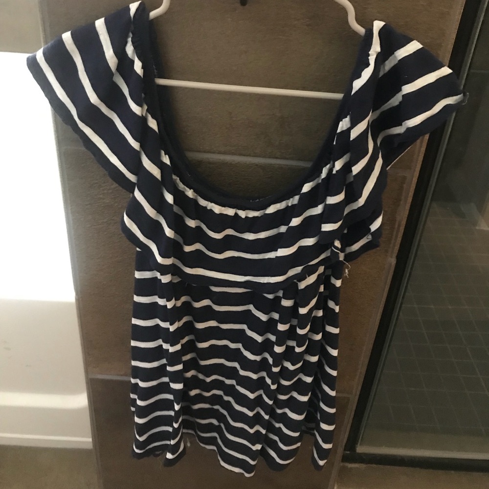 Striped off the shoulder top